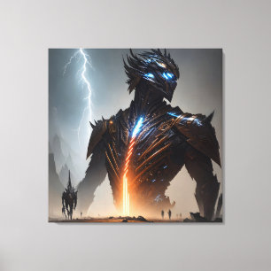 Lightning Cyborg Warrior Canvas Print