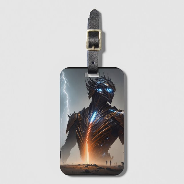 Lightning Cyborg Warrior Luggage Tag (Front Vertical)