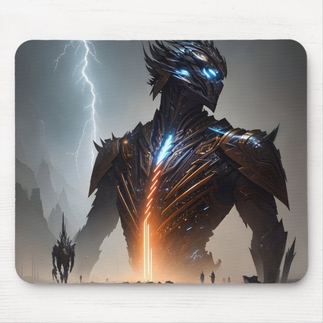 Lightning Cyborg Warrior Mouse Mat (Front)