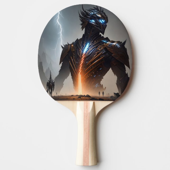 Lightning Cyborg Warrior Ping Pong Paddle (Front)
