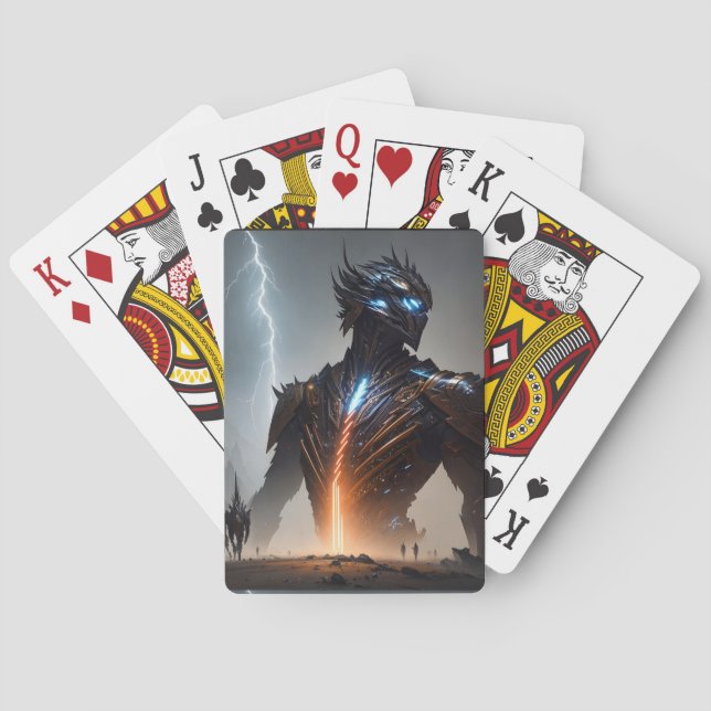 Lightning Cyborg Warrior Playing Cards (Back)