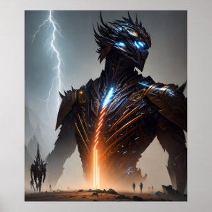 Lightning Cyborg Warrior Poster