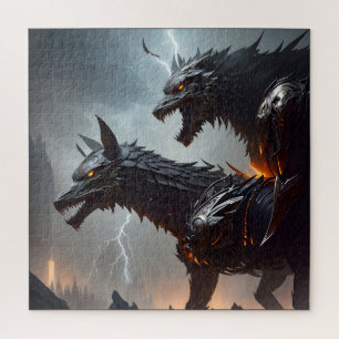 Lightning Cyborg Wolves Jigsaw Puzzle