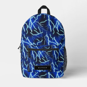 Lightning Electricity Thunderstorm Night Sky Printed Backpack