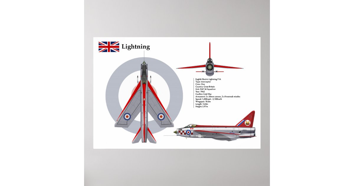 Lightning F1A 56 Squadron Poster | Zazzle