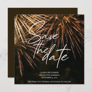 Lightning Fire Save The Date Wedding Invitation