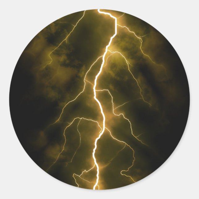 Lightning Flash Classic Round Sticker (Front)