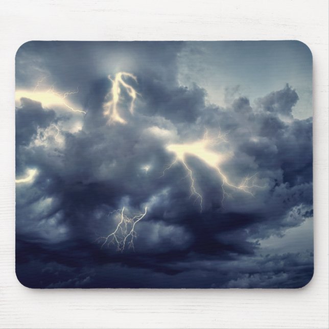 Lightning Flashes During Thunderstorm Mouse Mat (Front)