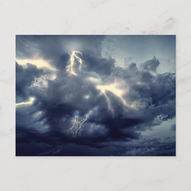 Lightning Flashes During Thunderstorm Postcard (Front)
