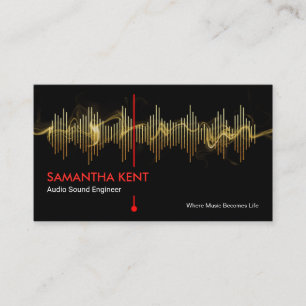 Lightning Gold Sound Frequency Studio Engineer DJ Business Card