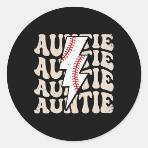 Lightning Groovy Proud Aunt Sell Auntie Family Mat Classic Round Sticker
