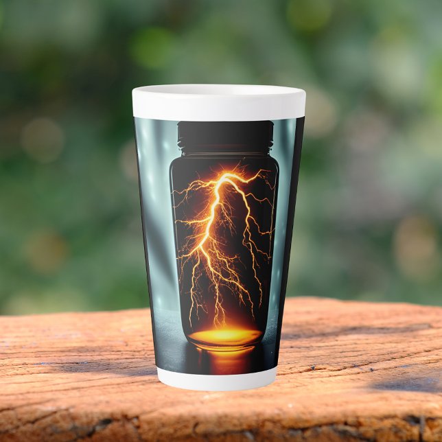 Lightning In A Bottle Digital Art   Latte Mug (Creator Uploaded)