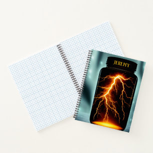 Lightning In A Bottle Digital Art Personalised Notebook
