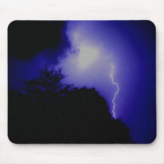 Lightning in BLUE sky Mouse Mat (Front)