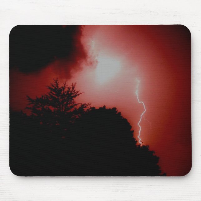 Lightning in red sky mouse mat (Front)