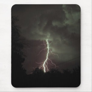 Lightning in the clouds mouse mat