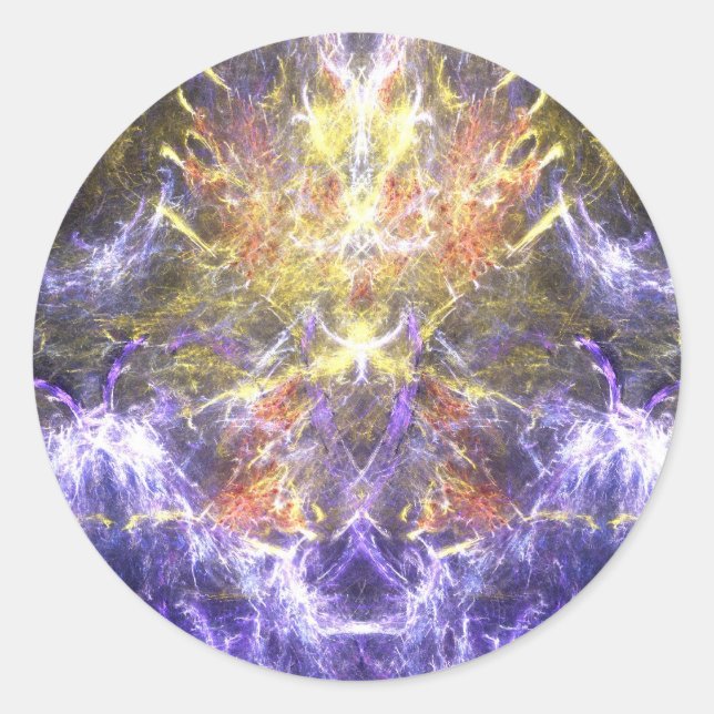 Lightning in the Mountains Classic Round Sticker (Front)