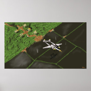 Lightning Low Pass New Guinea December 1943 Poster