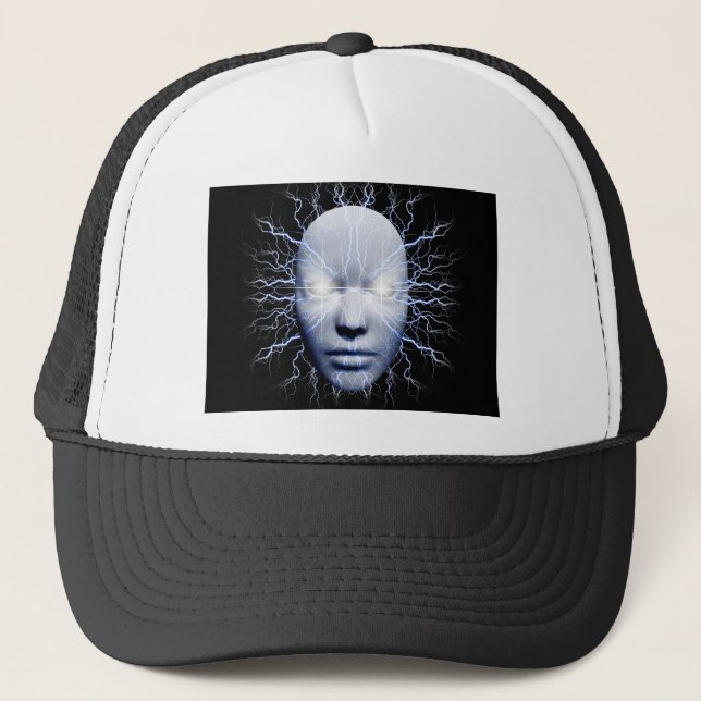 Lightning mask trucker hat (Front)