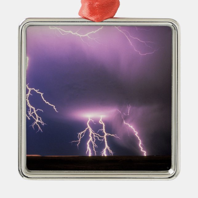 Lightning. Metal Tree Decoration (Front)