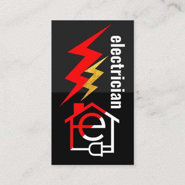 Lightning On Electrical Home Business Card (Front)
