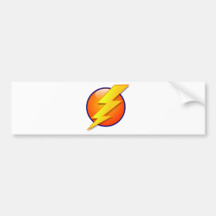 lightning orb energy icon vector bumper sticker
