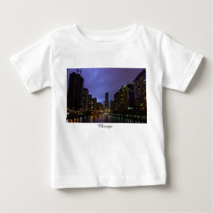 Lightning Over Chicago River Baby T-Shirt