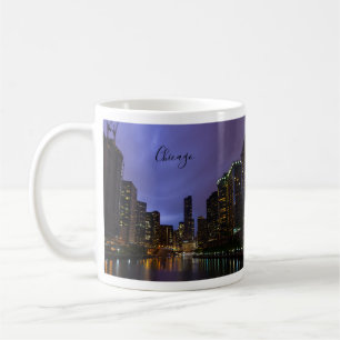 Lightning Over Chicago River Coffee Mug