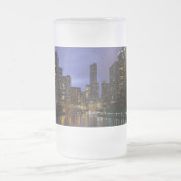 Lightning Over Chicago River Frosted Mug