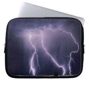 Lightning over Salt Lake Valley, Utah. Laptop Sleeve