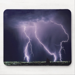 Lightning over Salt Lake Valley, Utah. Mouse Mat