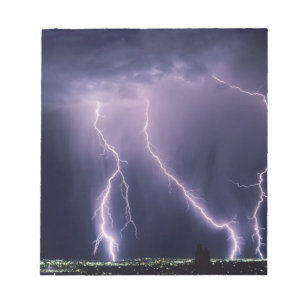 Lightning over Salt Lake Valley, Utah. Notepad