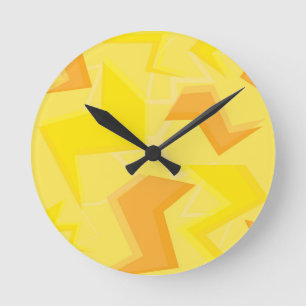 Lightning Pattern Round Clock