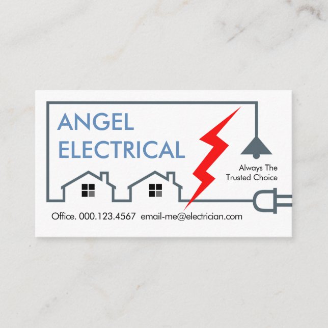 Lightning Powers Home Electrical Circuit Business Card (Front)