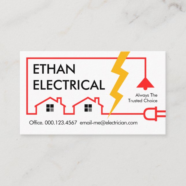 Lightning Powers Home Electrical Circuit Business Card (Front)