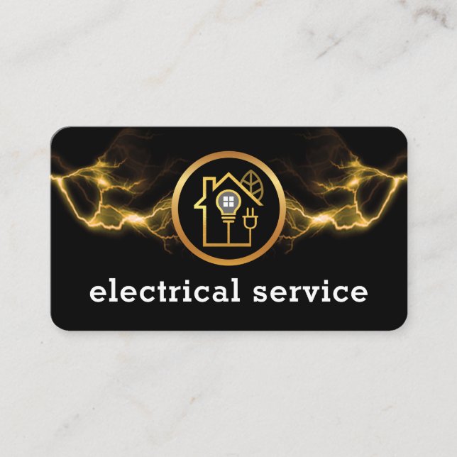 Lightning Powers Home Electrical Circuit Business Card (Front)