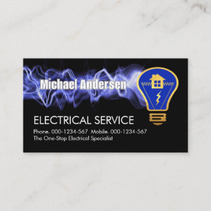 Lightning Powers Home Light Bulb Business Card