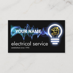 Lightning Powers Up Light Bulb Business Card