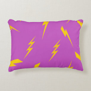 Lightning Purple Background Y2K Pattern Decorative Cushion