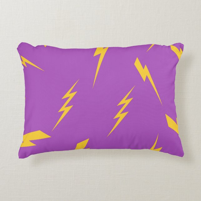 Lightning Purple Background Y2K Pattern Decorative Cushion (Front)