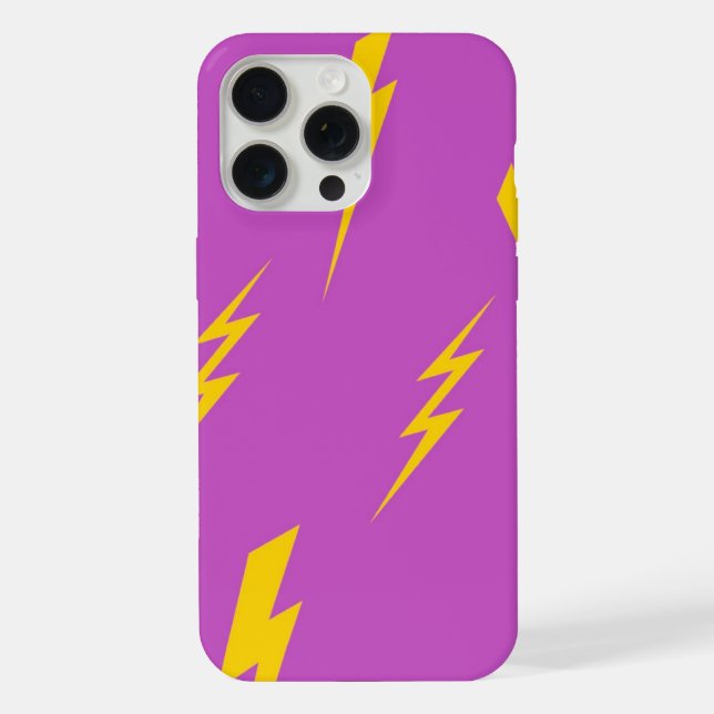 Lightning Purple Background Y2K Pattern iPhone Case (Back)