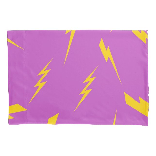 Lightning Purple Background Y2K Pattern Pillowcase (Front)