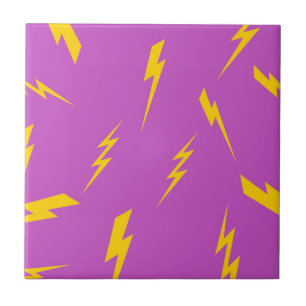 Lightning Purple Background Y2K Pattern Tile