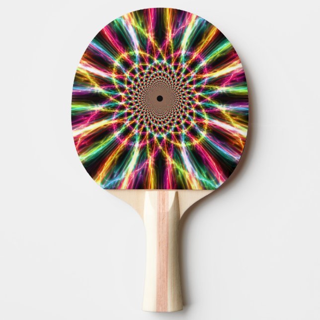 Lightning Rainbow Ping Pong Paddle (Front)