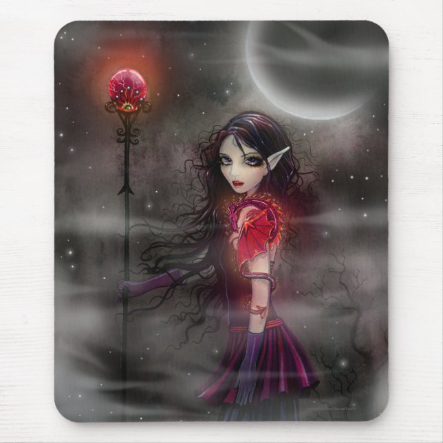 Lightning Stone Fantasy Fairy Dragon Mousepad (Front)