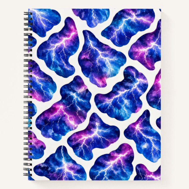 Lightning Storm Galaxy Pattern Notebook (Front)