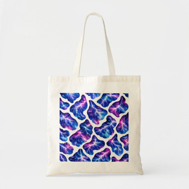 Lightning Storm Galaxy Pattern Tote Bag (Front)