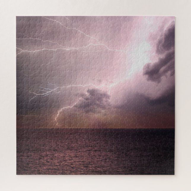 Lightning Storm Ocean Jigsaw Puzzle (Vertical)