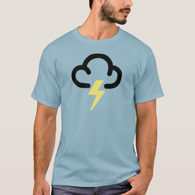Lightning storm: retro weather forecast symbol T-Shirt (Front)