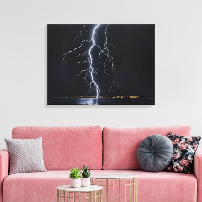 Lightning Stretched Canvas Print (Insitu(LivingRoom))